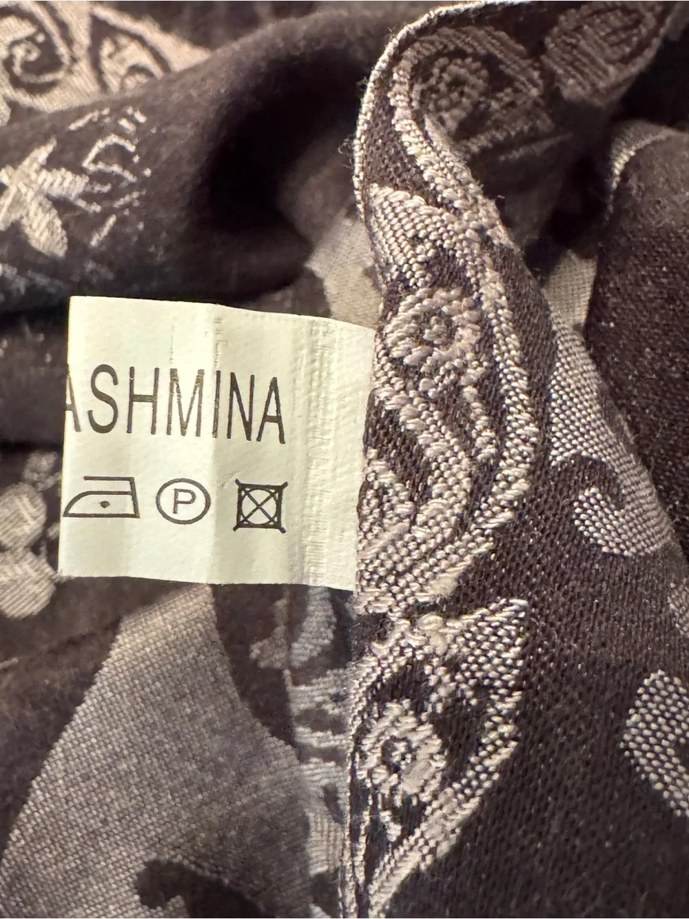 Oversized Grey & Black Paisley Pashmina Shawl Scarf Wrap Fringe 72